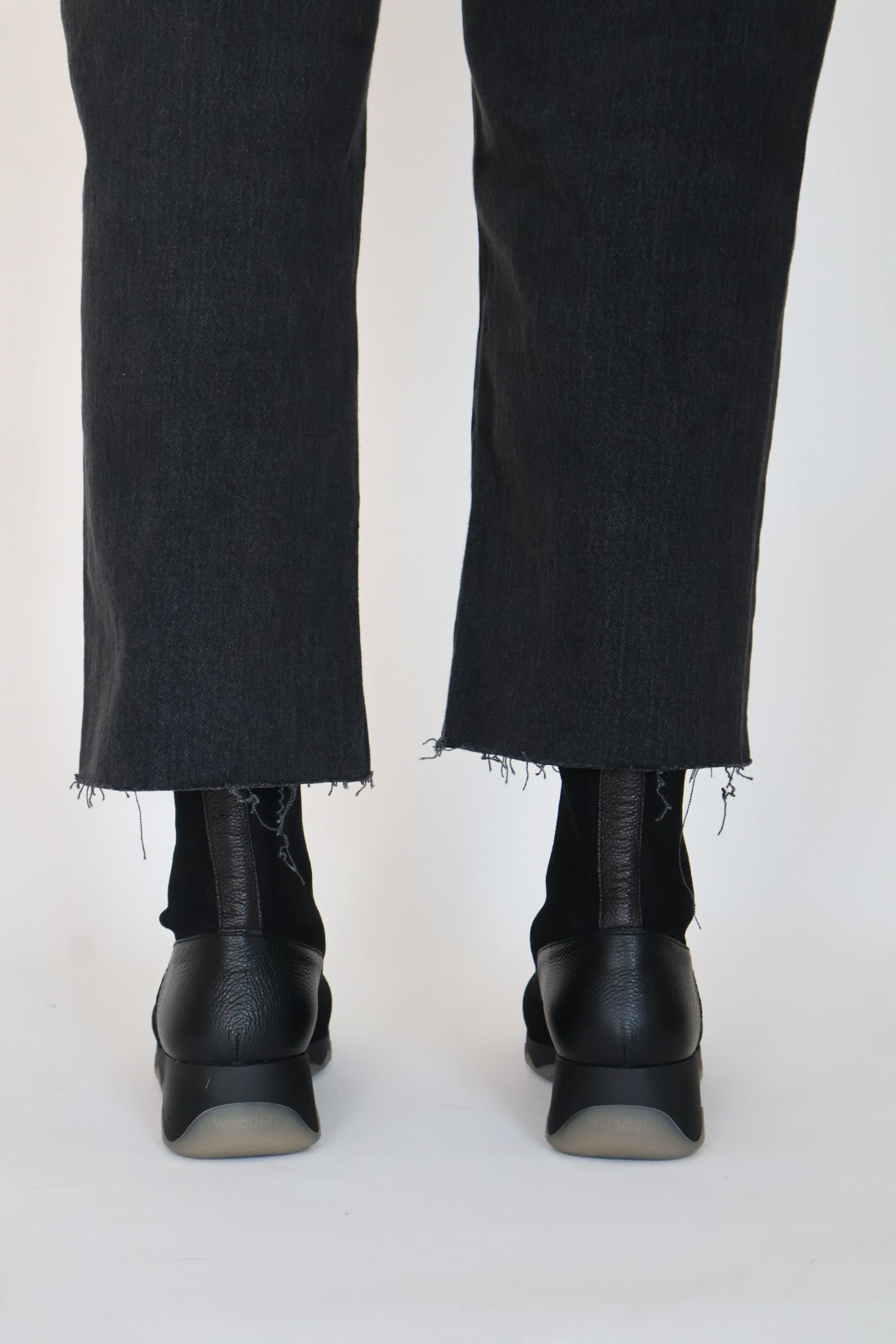 Wonders - C-7632 Black Suede Zip Ankle Boot