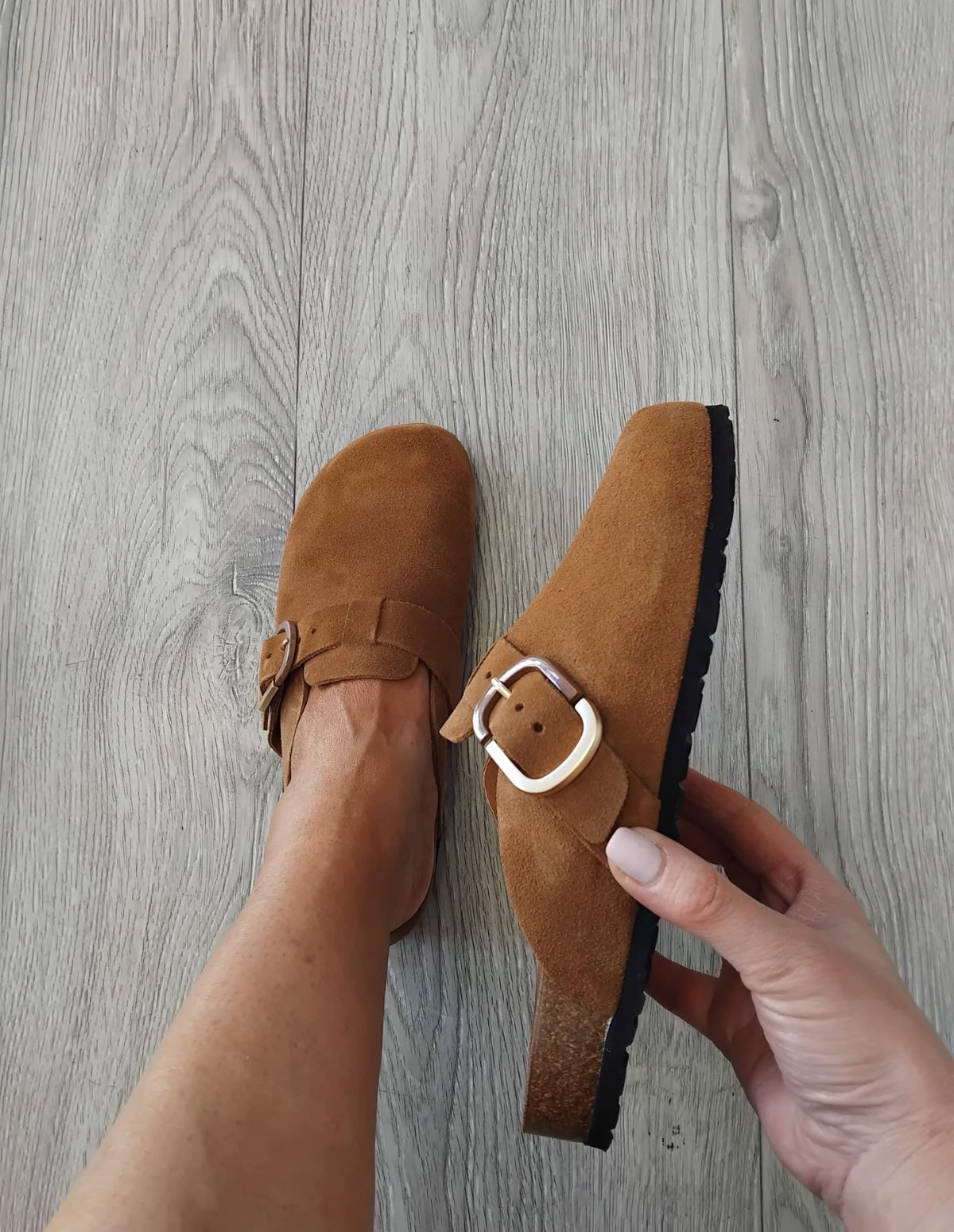 Tamaris - 27600 Tan Leather Suede Mule
