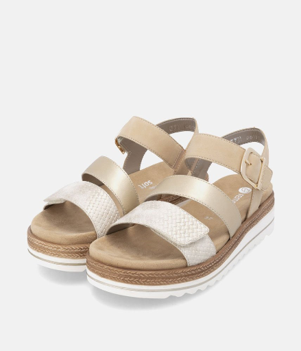 Remonte - D0Q55 White/Gold Velcro Sandal