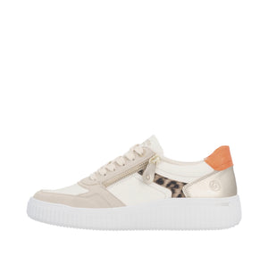 Remonte - D3E05 Cream Multi Zip Trainer