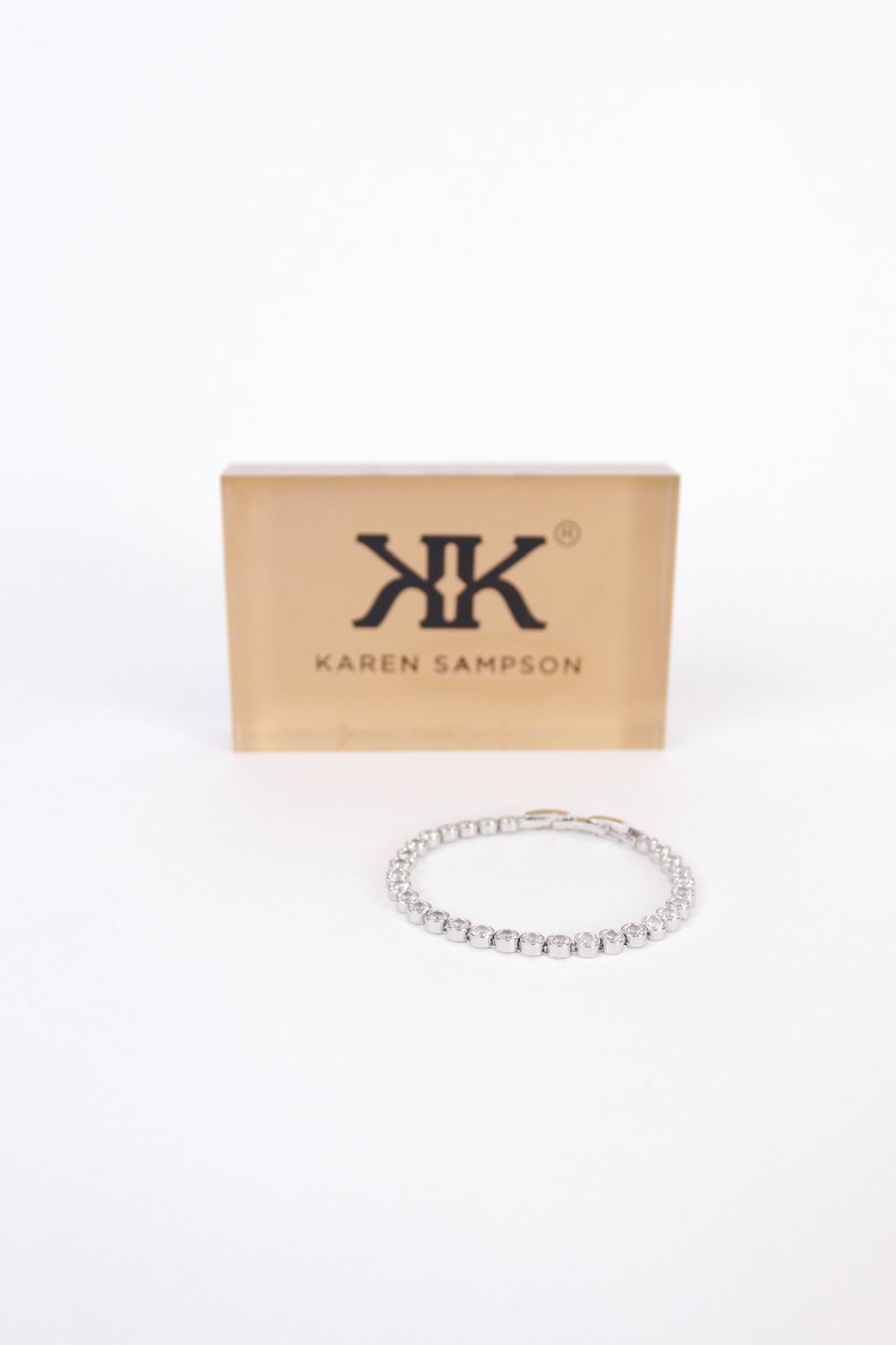 Karen Sampson - J12055 Silver Diamond Bracelet