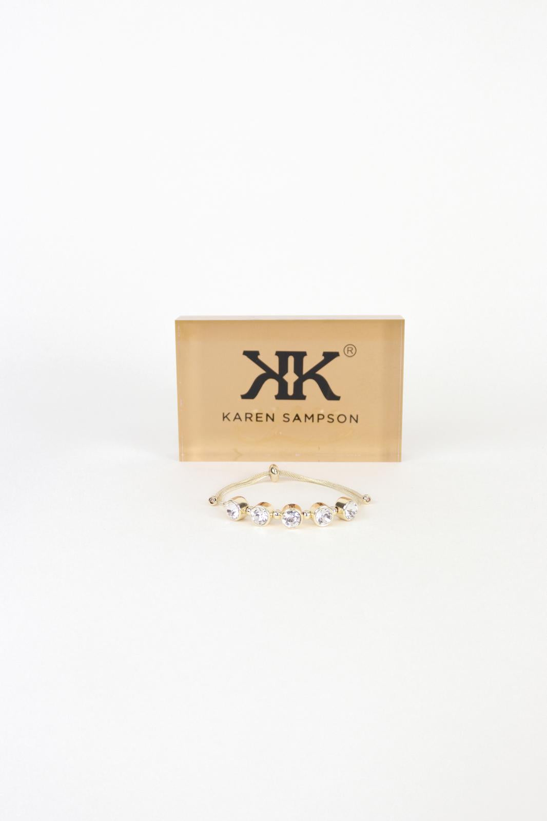 Karen Sampson - J11890 Gold Diamante Bracelet