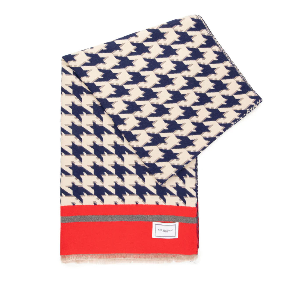 Elie Beaumont - Navy and Red Scarf