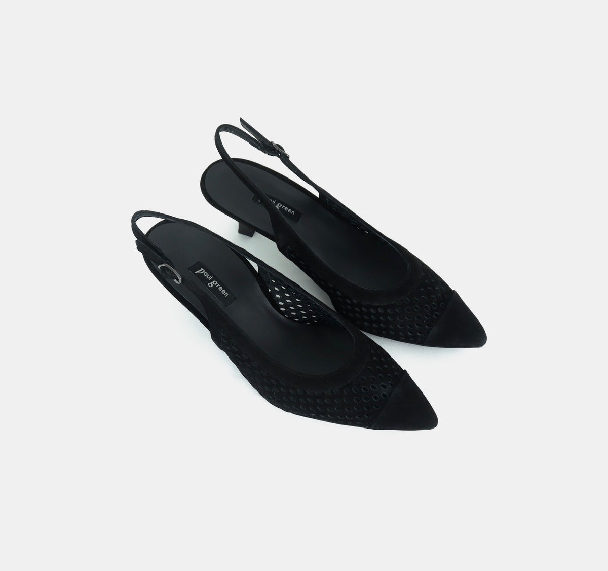 Paul Green - 6222 Black Kitten Heel Slingback