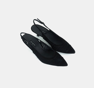 Paul Green - 6222 Black Kitten Heel Slingback