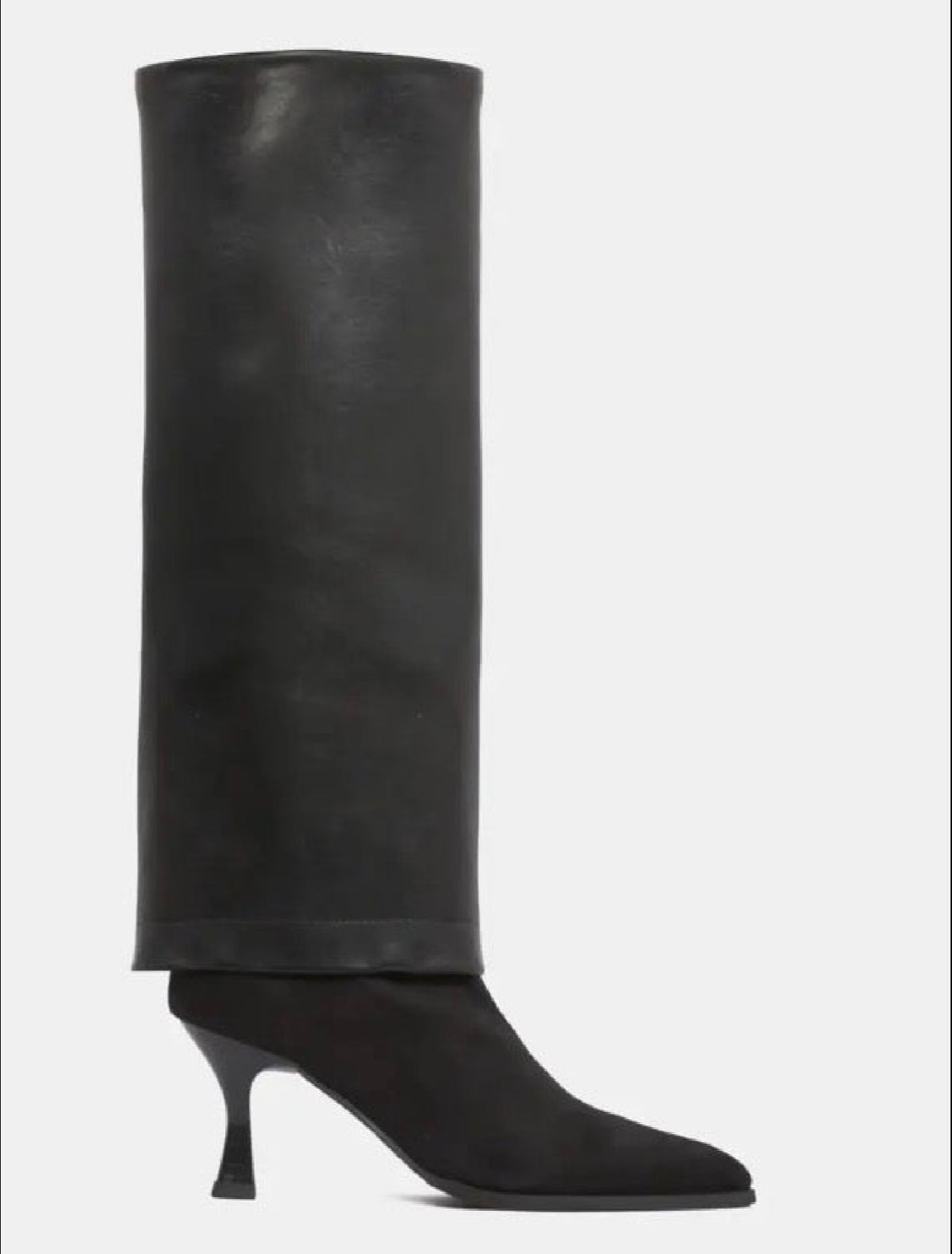 Miss Elastic - 77068 Black Med Calf Pointy Toe