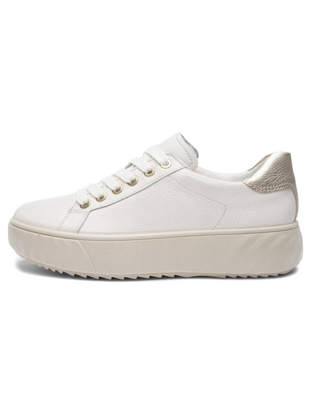 Ara - 46523 Monaco Cream & Gold Platform Trainer