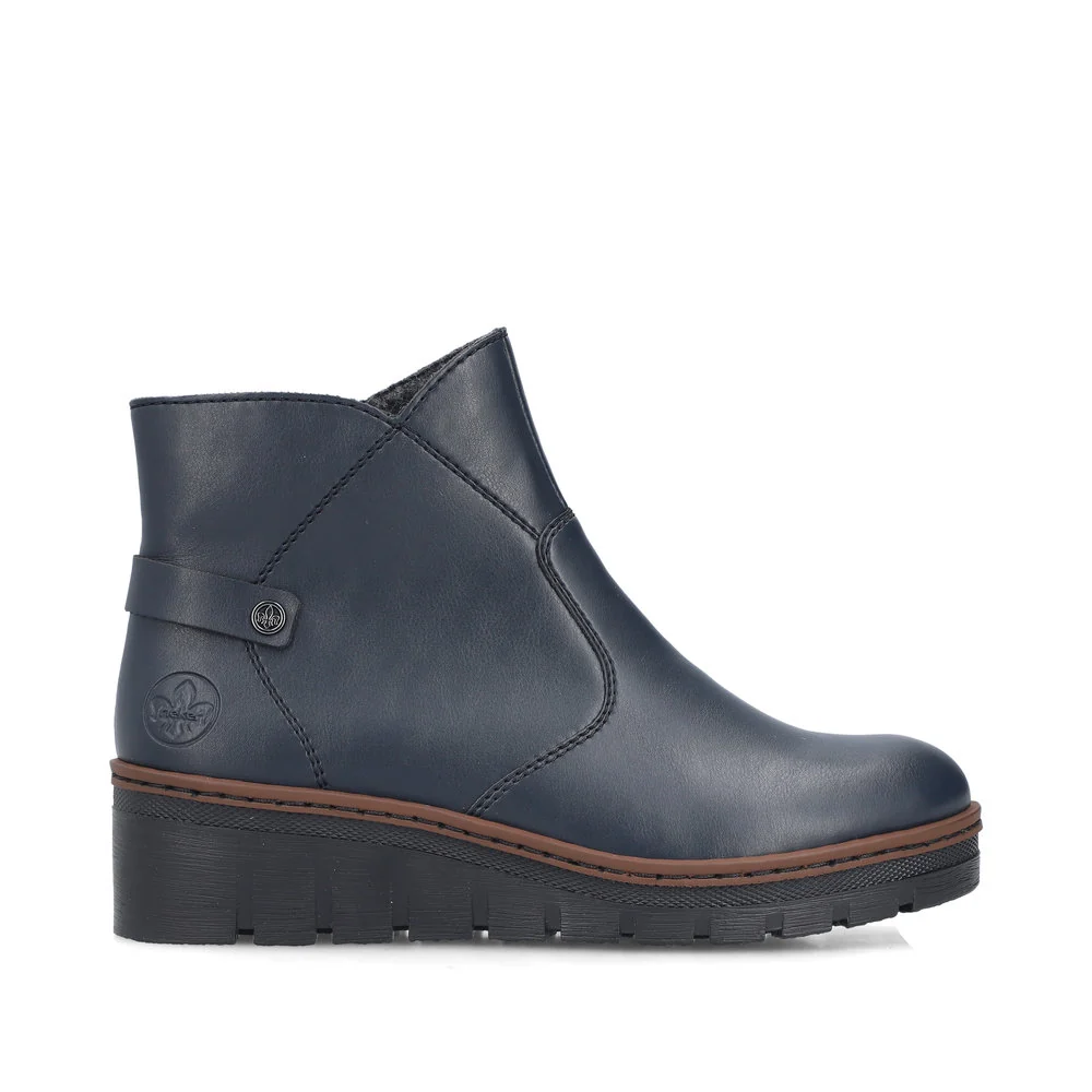 Rieker - X9164 Navy Wedge Ankle Boot
