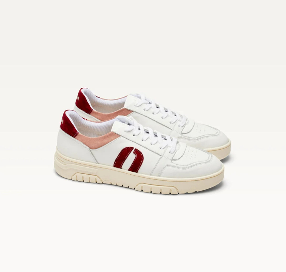 Odaje - Nora White and Burgundy Trainer