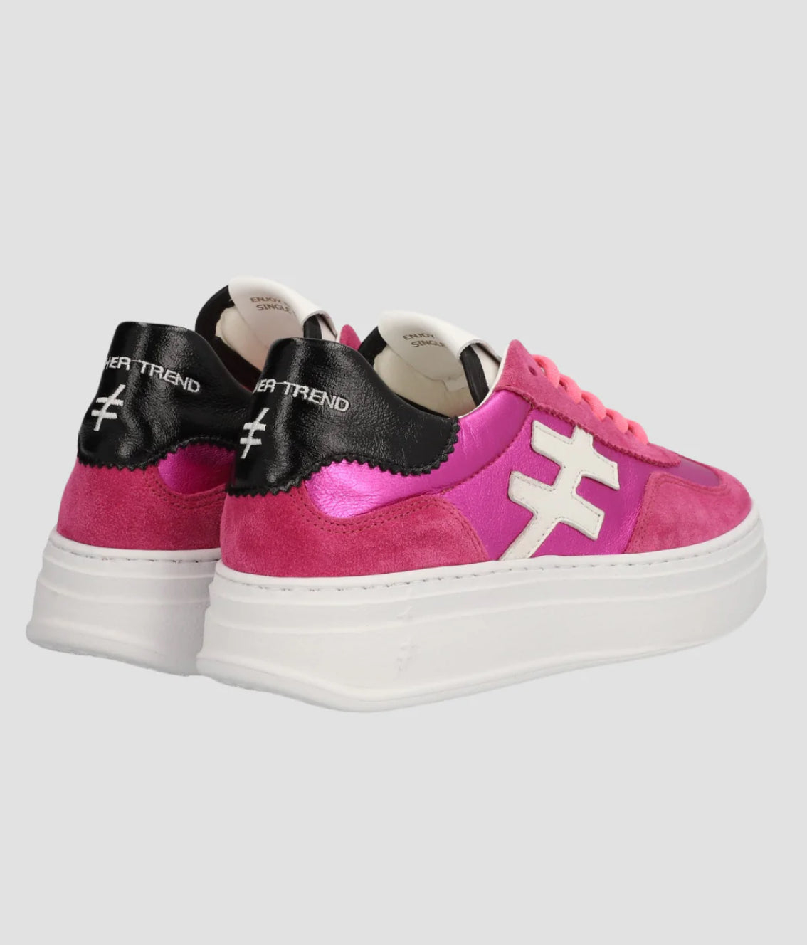Another Trend - A035m324 Pink and Black Platform Trainer
