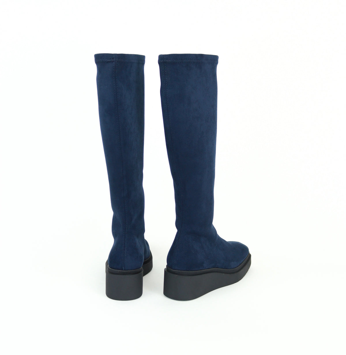 Miss Elastic - 77360 Navy Flatform Sock Boot