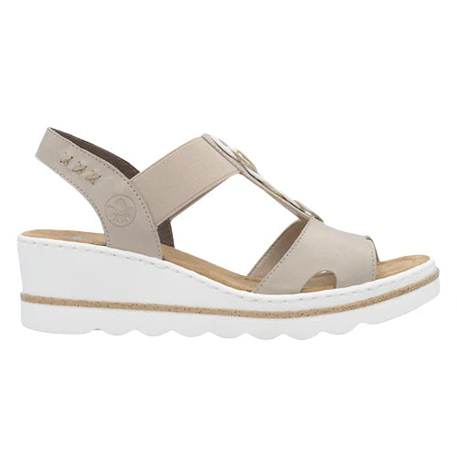 Rieker - 67498 Beige Elastic Sandal