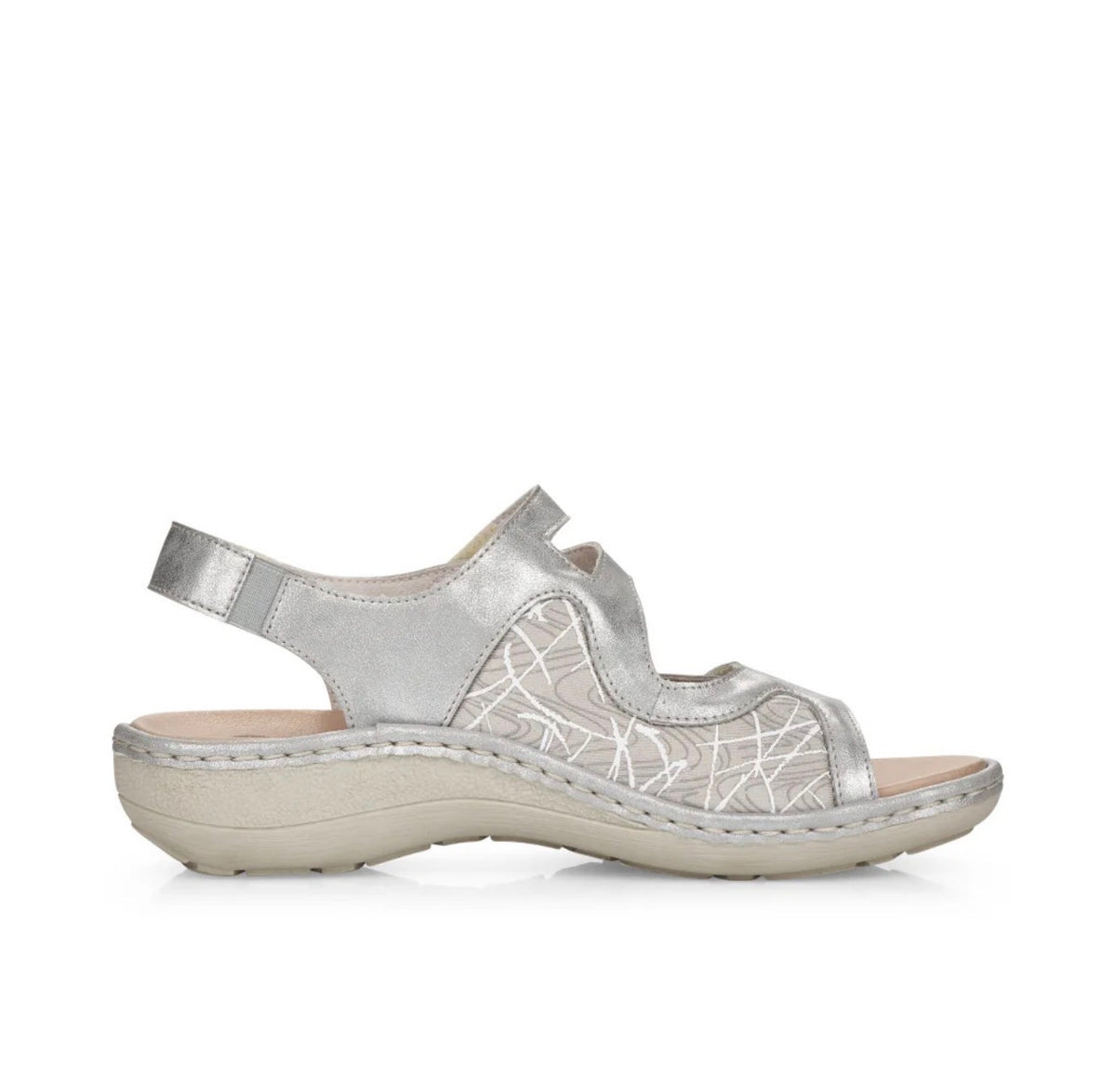 Remonte - D7647 Silver Velcro Sandal