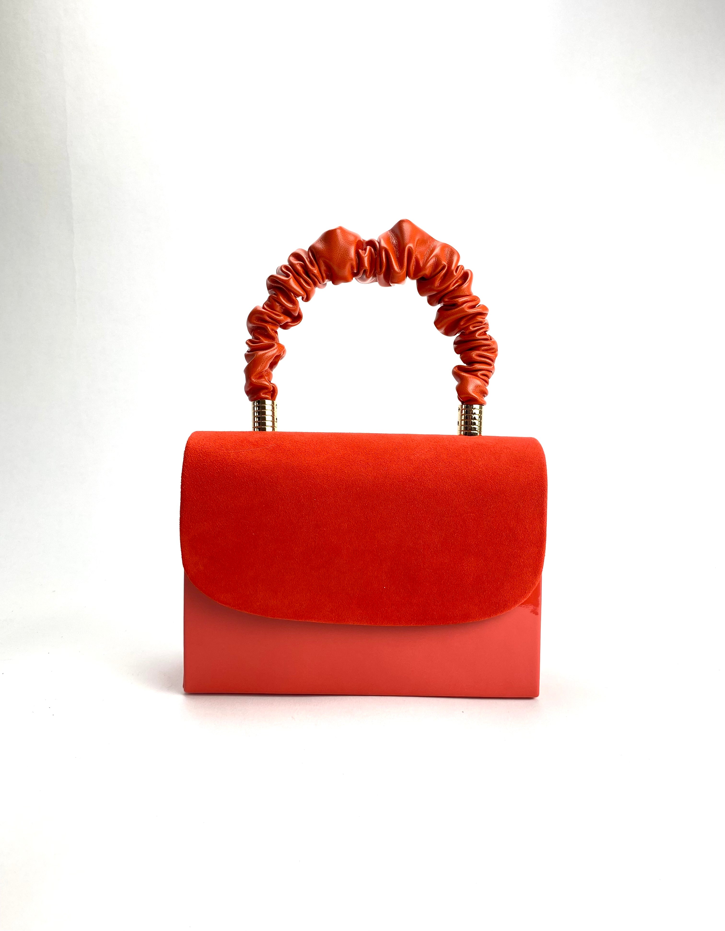 Orange satchel handbag sale