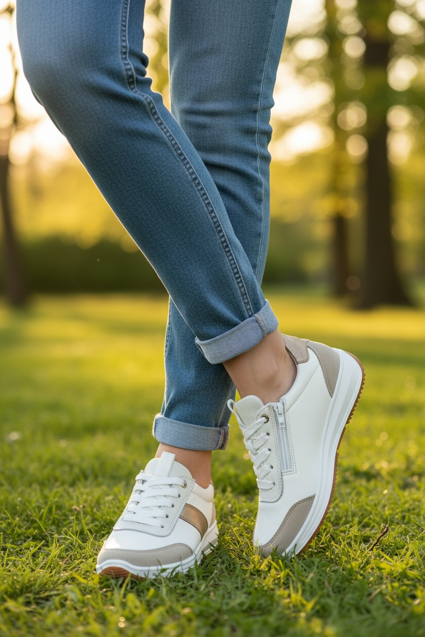 Ara - 25332 Cream and Gold Trainer