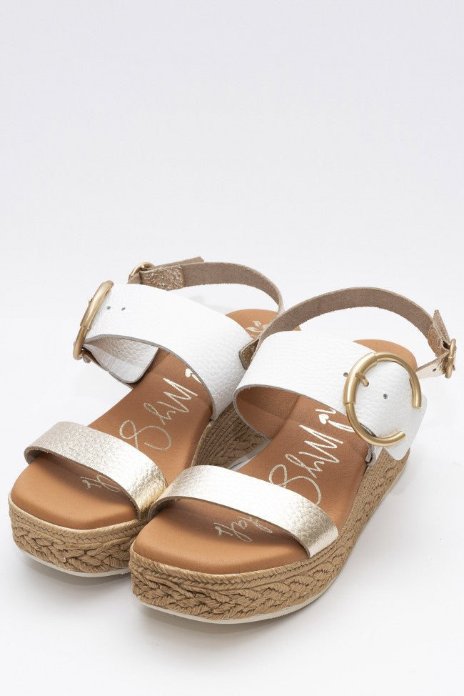 Oh My Sandals - White and Gold Wedge