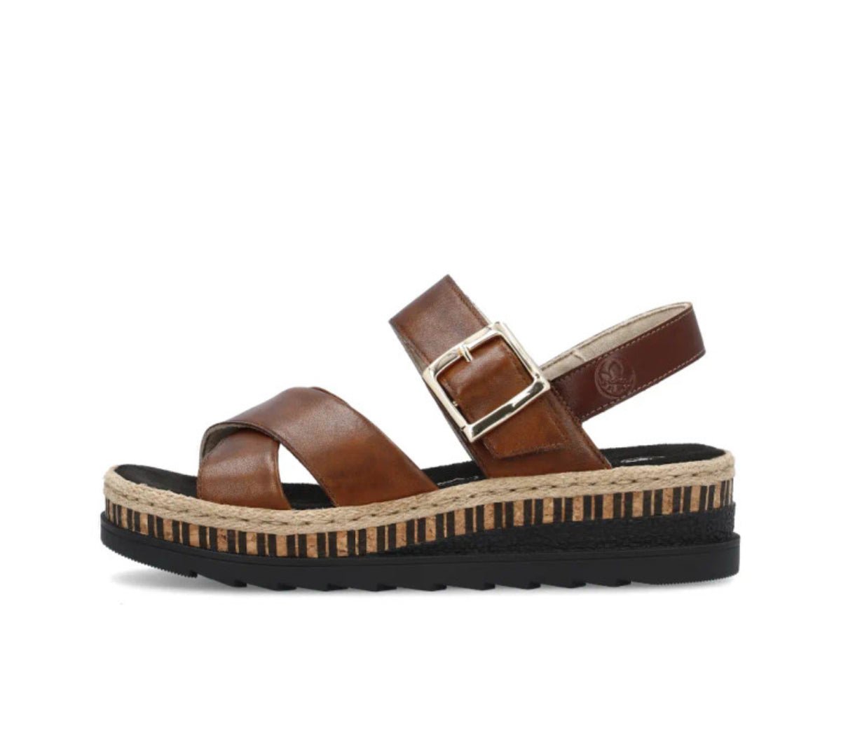 Rieker - V7951 Brown Wedge Sandal