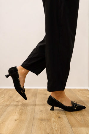 Lodi - A-Casion Black Kitten Heel Court