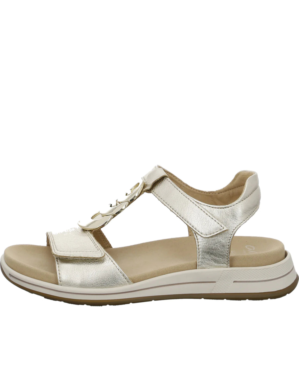 Ara - 34826 Gold Extra Wide Velcro Sandal