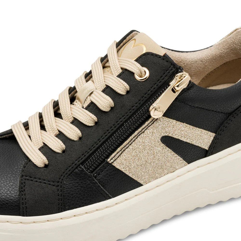 Marco Tozzi - 23750 Black and Gold Trainer