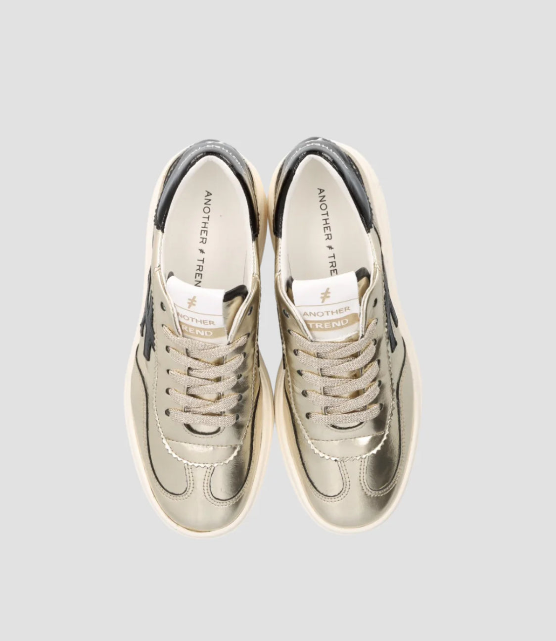 Another Trend - A035m343 Gold and Black Platform Trainer