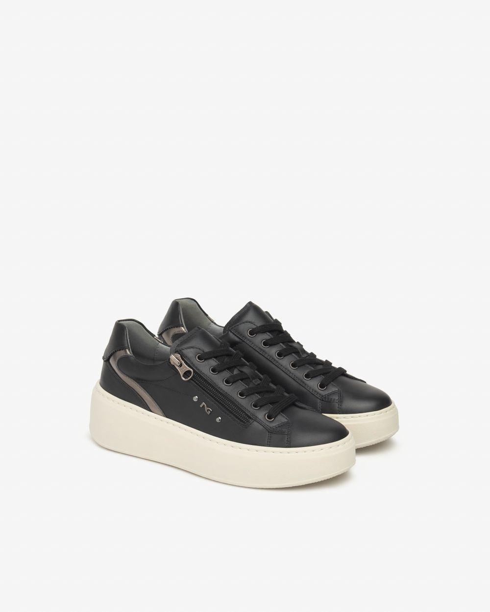 NeroGiardini - I514212D Black Zip Platform Trainer