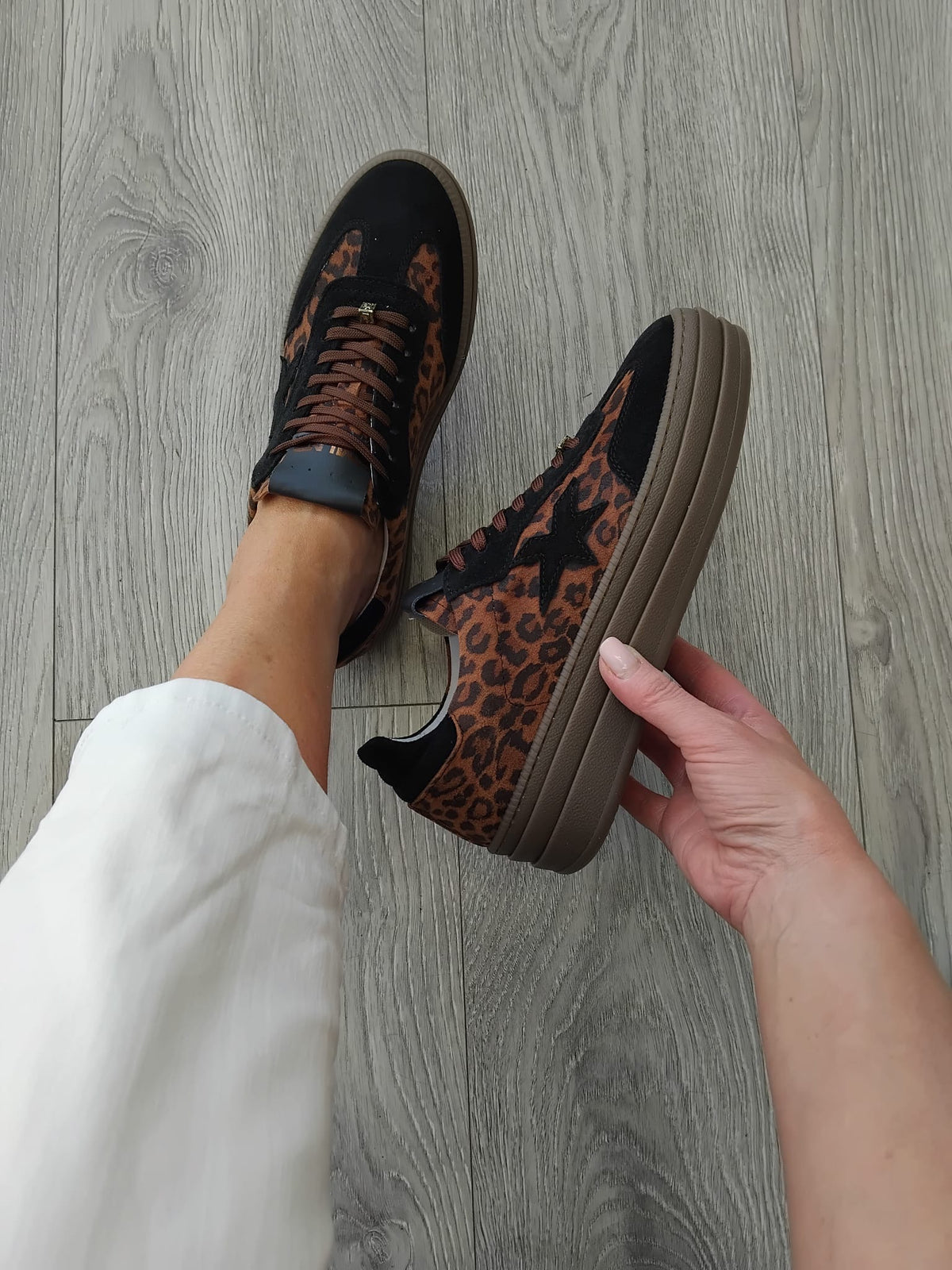 Méliné - 525Z Leopard & Black Trainers