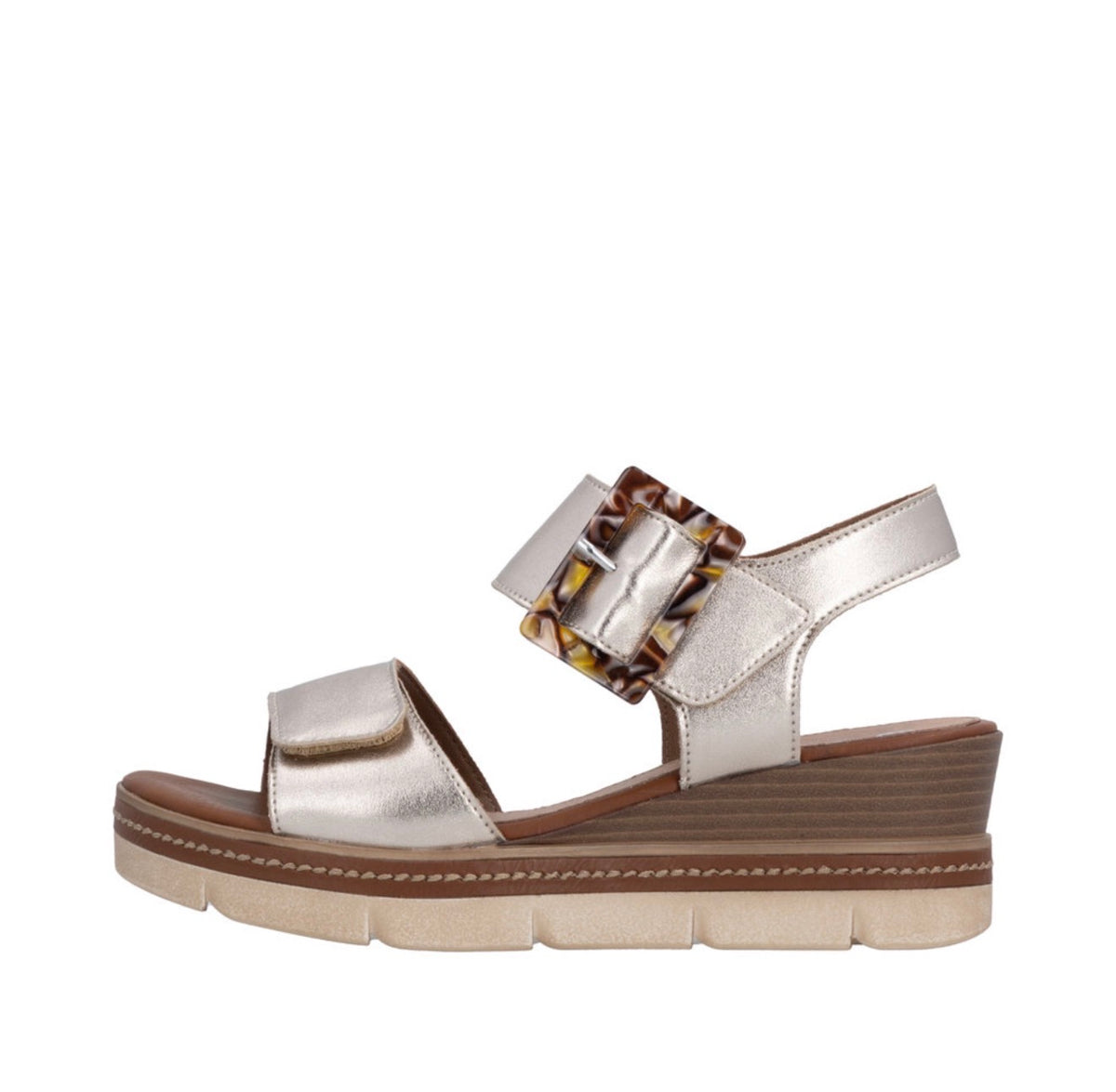Remonte - D2L53 Gold Wedge Sandal