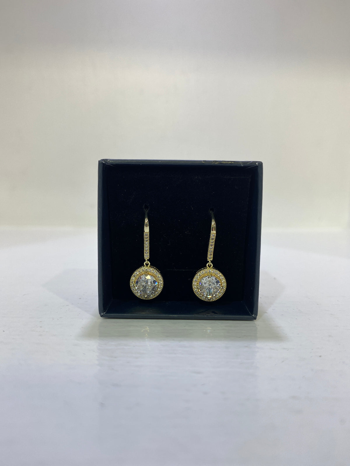 Karen Sampson - J11987 Gold Diamante Pendant Earrings