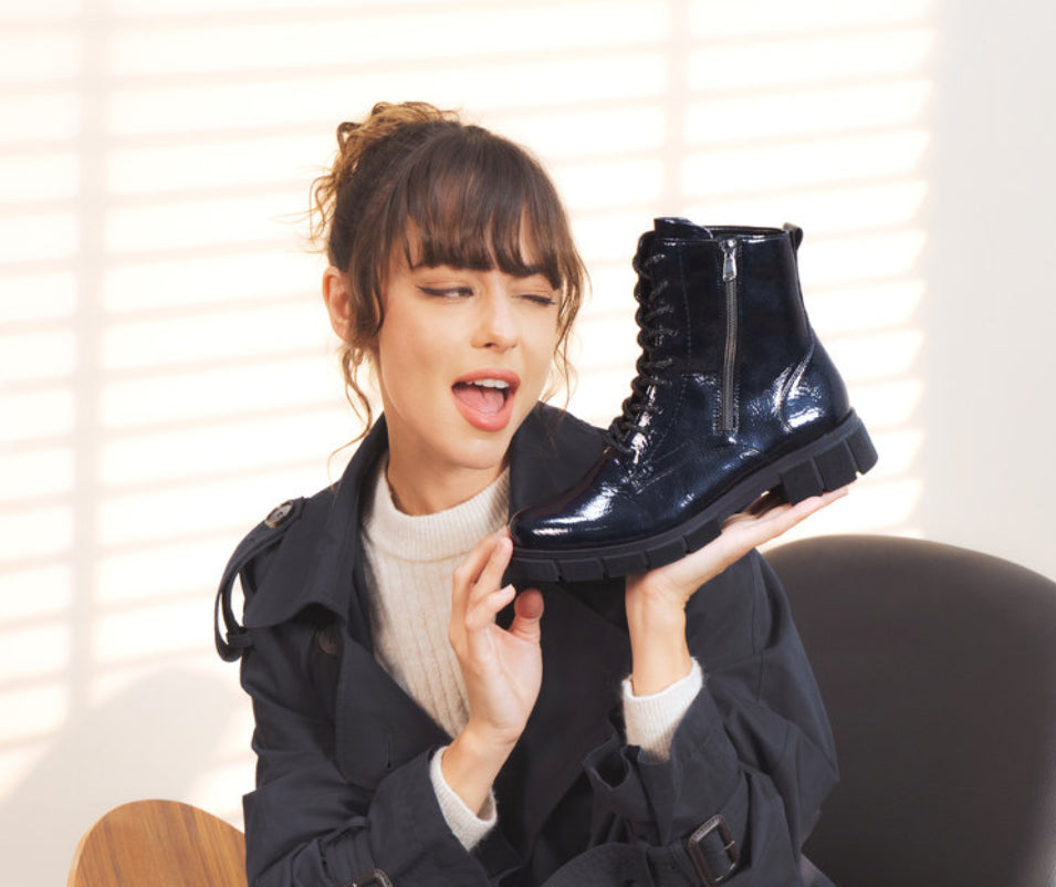 Remonte - D2S72 Navy Patent Biker Boot
