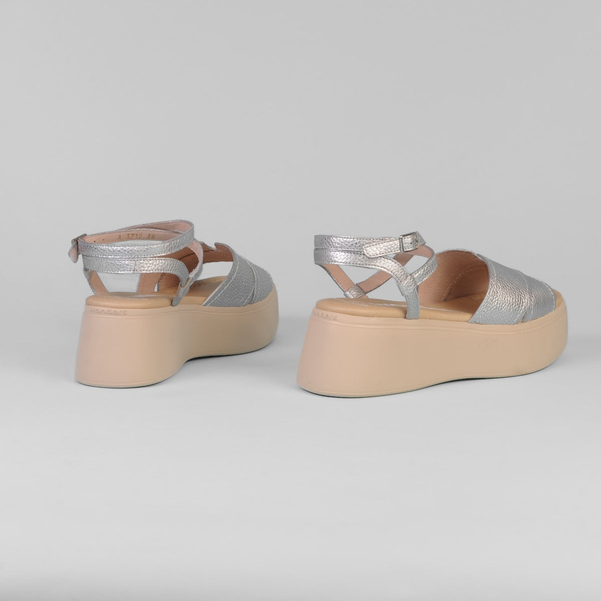 Wonders - A-3712 Silver Platform Sandal