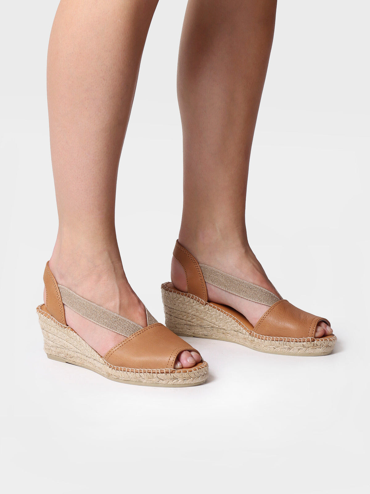 Toni Pons - Teide Tan Elastic Wedge Sandal
