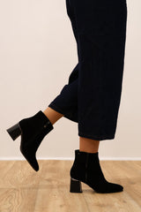 Tamaris - 25396 Black Suede Ankle Boot