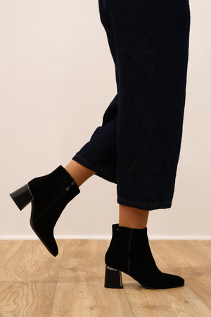 Tamaris - 25396 Black Suede Ankle Boot
