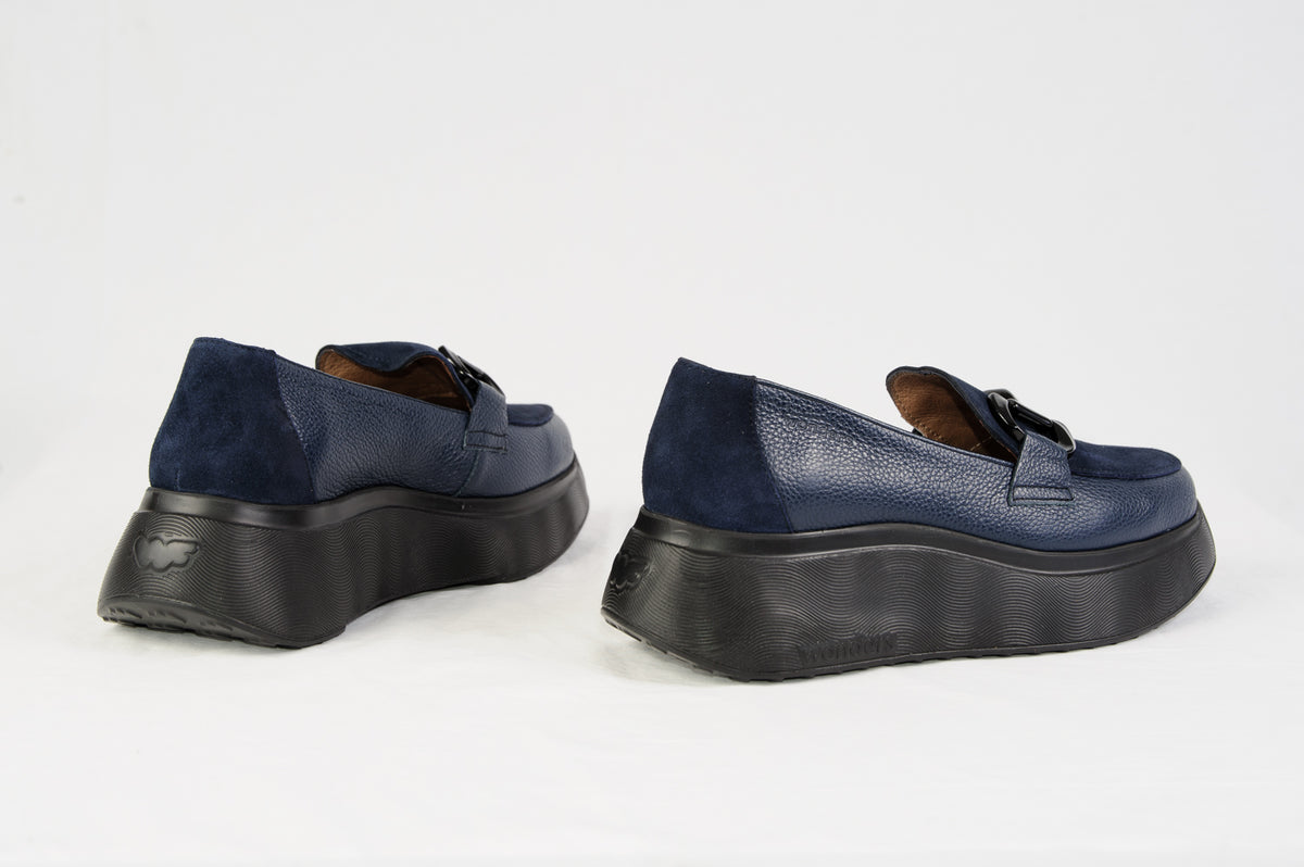 Wonders - A-3604 Navy Wedge Loafer