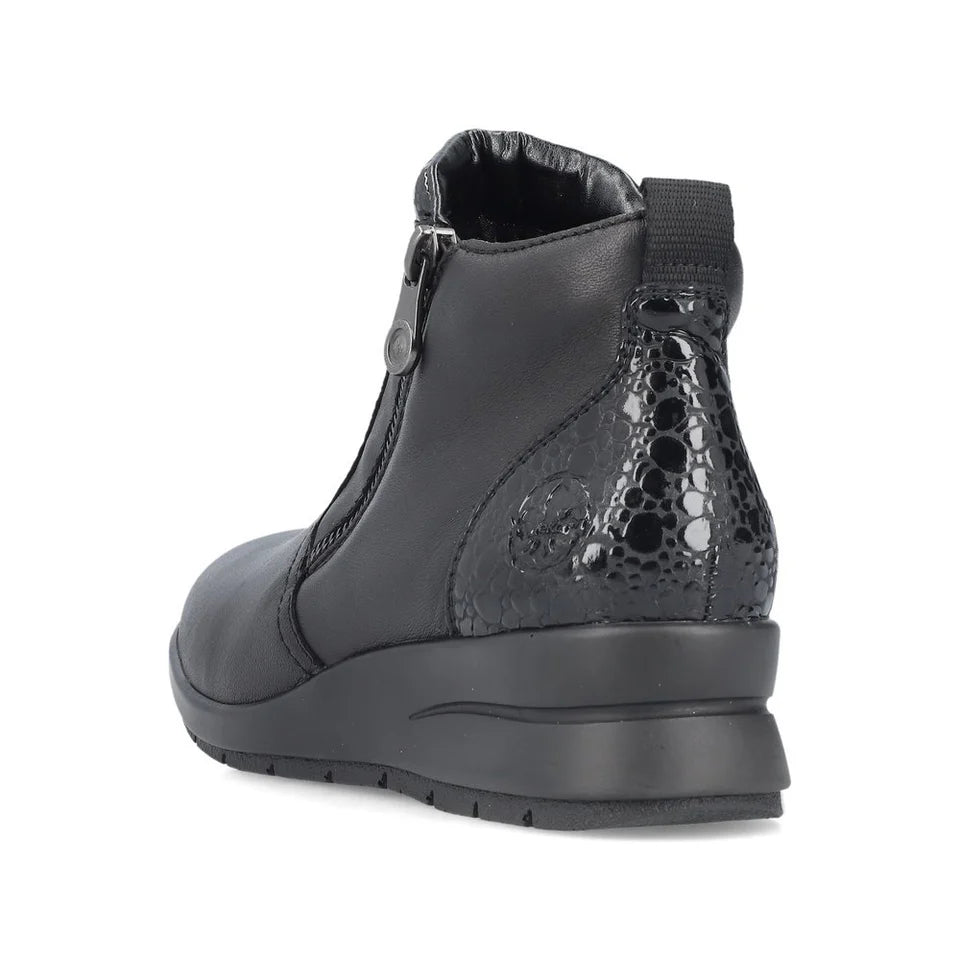 Rieker - L4861 Black Wedge Ankle Boots