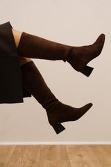 Miss Elastic - 75435 Med Brown Knee High Sock Boot