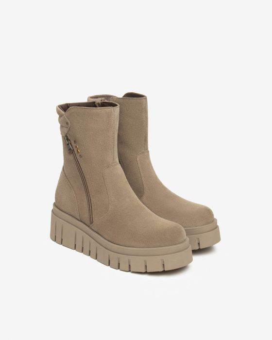NeroGiardini - I514914D Taupe Zip Platform Boot