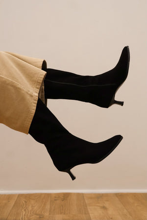 Unisa - Leeds Black Kitten Heel Knee High