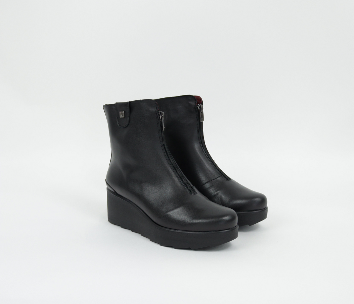 Jose Saenz - 6426 Black Zip Wedge Boot