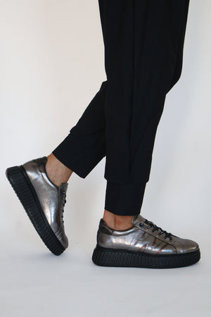 Wonders - A-5201 Pewter Slip On Trainer