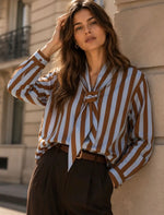 Anna - Brown/ Blue Shirt