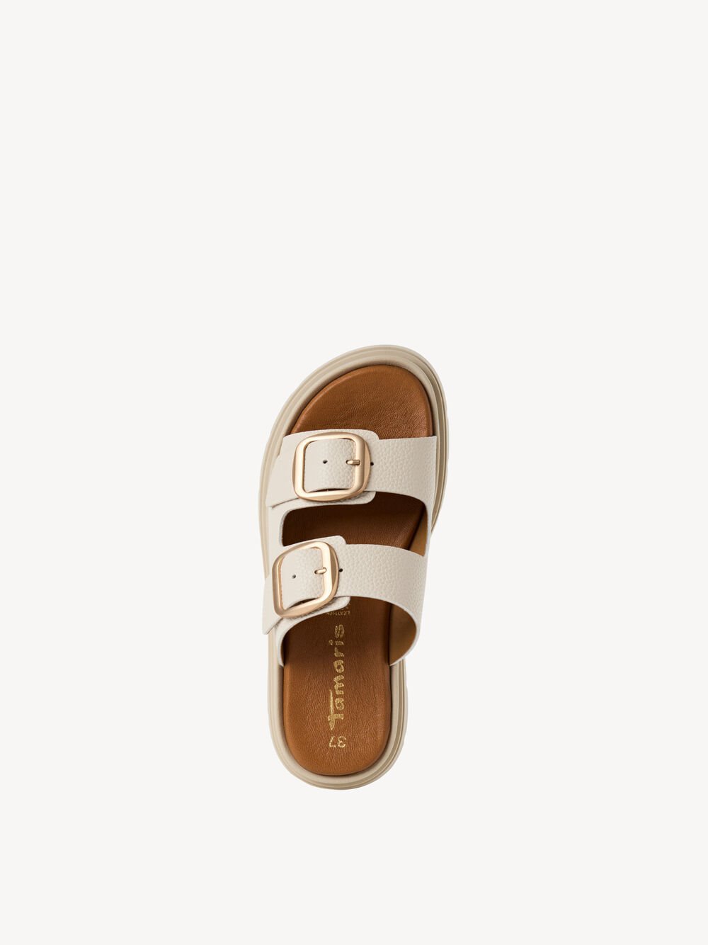 Tamaris - 27239 Cream Double Buckle Mule