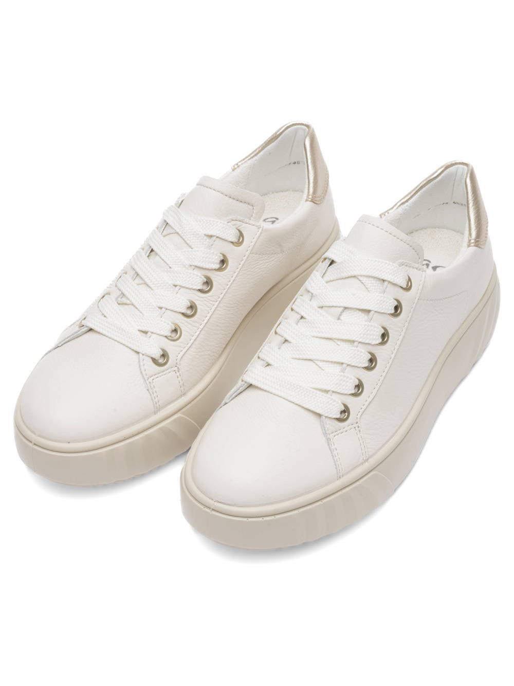 Ara - 46523 Monaco Cream & Gold Platform Trainer