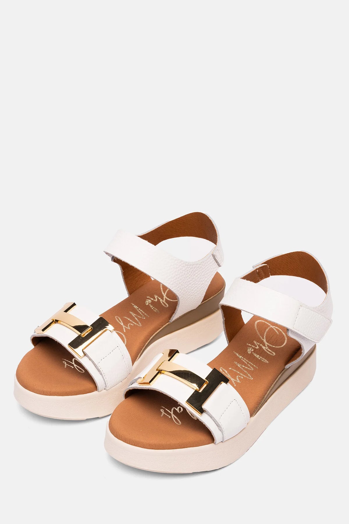 Oh My Sandals - 5672 White Wedge Sandal