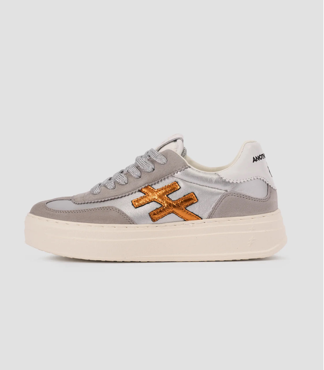 Another Trend - A035m338 Grey and Silver Platform Trainer
