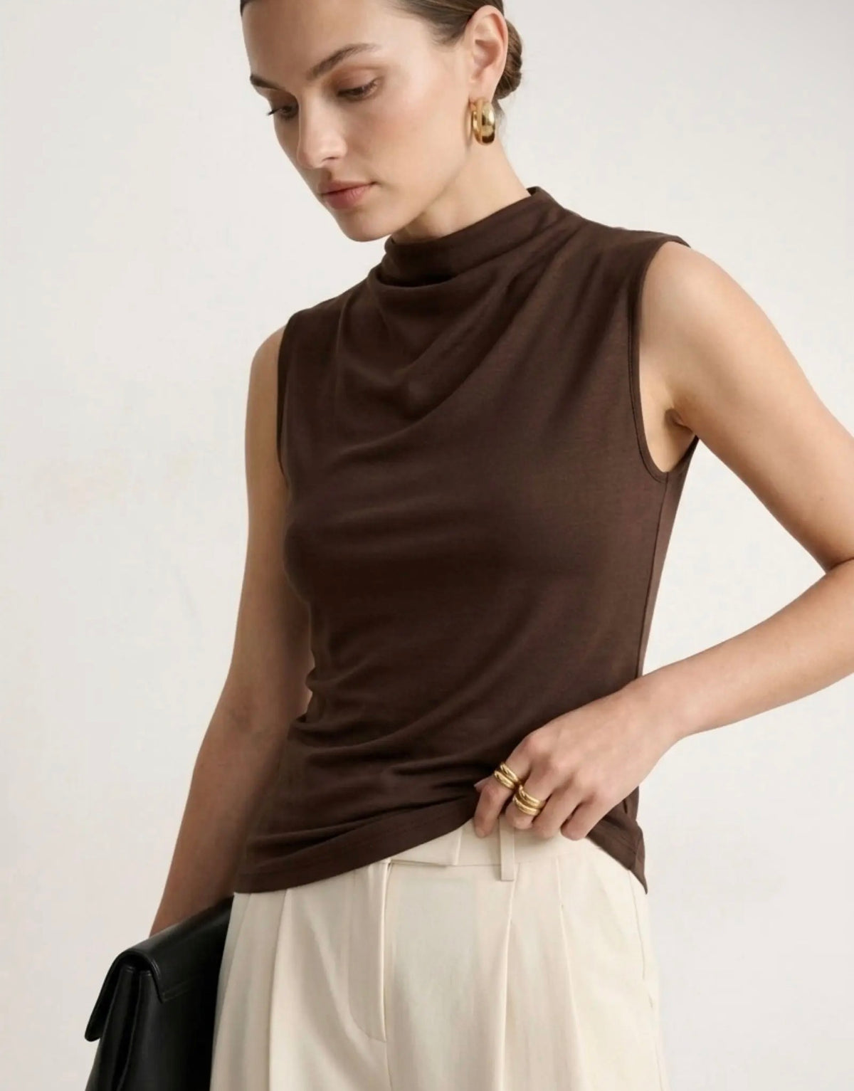 Anna - Brown Sleeveless Top