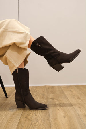 Carmela - 164255 Brown Med Calf Boot
