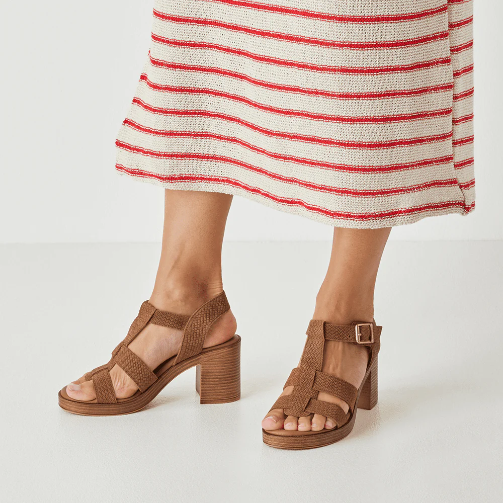Tamaris - 28302 Tan Block Heel Sandal