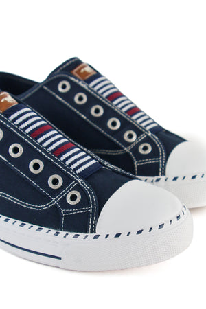 Mustang - 26M0152002 Navy Slip On Canvas Trainer